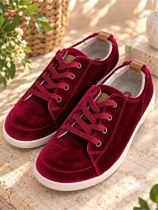 REVITALIGN Shoes - Revitalign Santa Clara Betta Burgundy Velvet Sneakers Women’s Size 9 #101